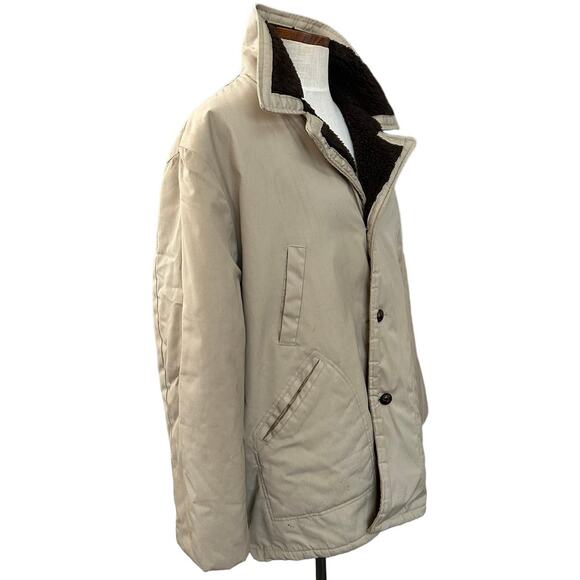 Vintage California Imperial Sherpa Lined Canvas Coat XXL Western Ranch Jacket - Picture 3 of 11